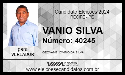 Candidato VANIO SILVA 2024 - RECIFE - Eleições