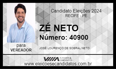 Candidato ZÉ NETO 2024 - RECIFE - Eleições