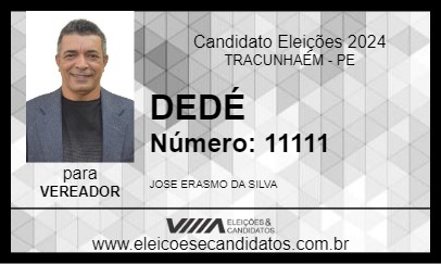 Candidato DEDÉ 2024 - TRACUNHAÉM - Eleições