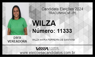 Candidato WILZA 2024 - TRACUNHAÉM - Eleições