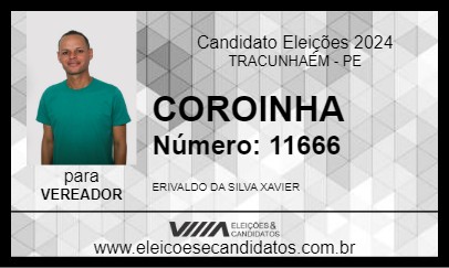 Candidato COROINHA 2024 - TRACUNHAÉM - Eleições