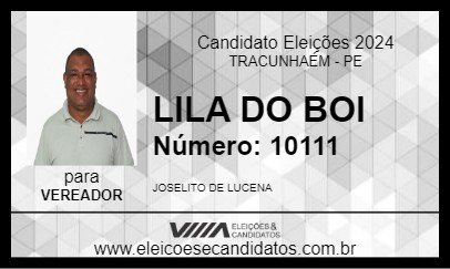 Candidato LILA DO BOI 2024 - TRACUNHAÉM - Eleições