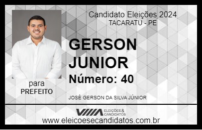 Candidato GERSON JUNIOR 2024 - TACARATU - Eleições