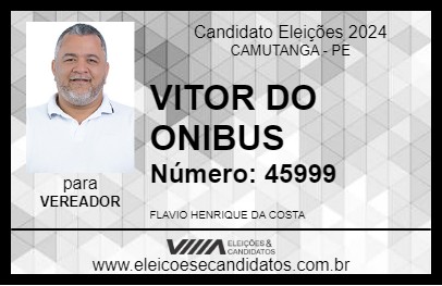 Candidato VITOR DO ONIBUS 2024 - CAMUTANGA - Eleições