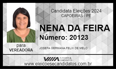 Candidato NENA DA FEIRA 2024 - CAPOEIRAS - Eleições