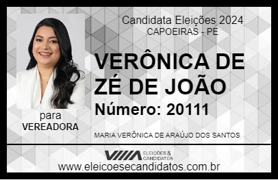 Candidato VERÔNICA DE ZÉ DE JOÃO 2024 - CAPOEIRAS - Eleições