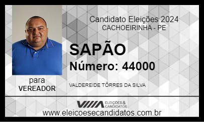 Candidato SAPÃO 2024 - CACHOEIRINHA - Eleições