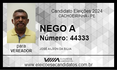 Candidato NEGO A 2024 - CACHOEIRINHA - Eleições