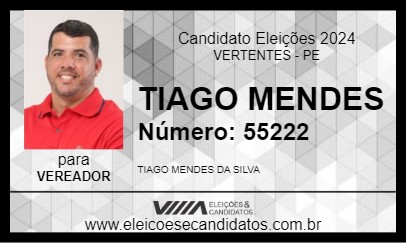 Candidato TIAGO MENDES 2024 - VERTENTES - Eleições