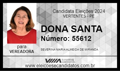 Candidato DONA SANTA 2024 - VERTENTES - Eleições