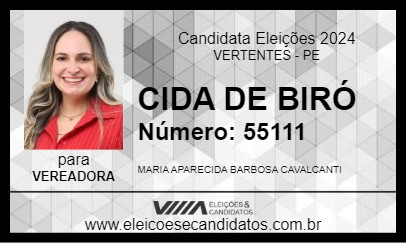 Candidato CIDINHA DE BIRÓ 2024 - VERTENTES - Eleições