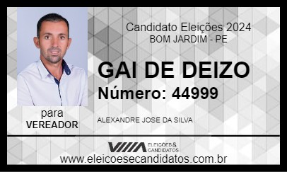 Candidato GAI DE DEIZO 2024 - BOM JARDIM - Eleições