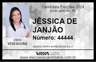 Candidato JÊSSICA DE JANJÃO 2024 - BOM JARDIM - Eleições