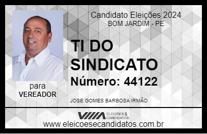 Candidato TI DO SINDICATO 2024 - BOM JARDIM - Eleições