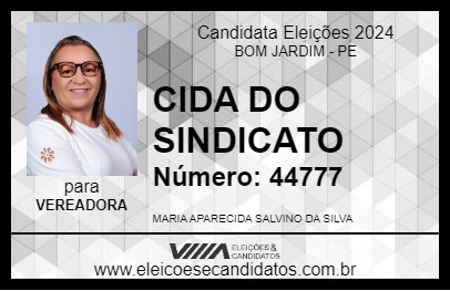 Candidato CIDA DO SINDICATO 2024 - BOM JARDIM - Eleições