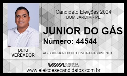 Candidato JUNIOR DO GÁS 2024 - BOM JARDIM - Eleições