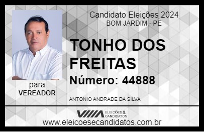 Candidato TONHO DOS FREITAS 2024 - BOM JARDIM - Eleições