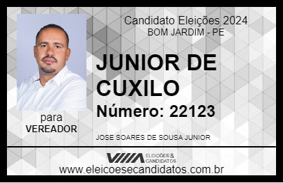 Candidato JUNIOR  DE CUXILO 2024 - BOM JARDIM - Eleições