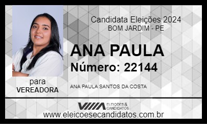 Candidato ANA PAULA 2024 - BOM JARDIM - Eleições