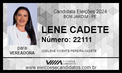 Candidato LENE CADETE 2024 - BOM JARDIM - Eleições