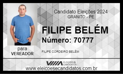 Candidato FILIPE BELÉM 2024 - GRANITO - Eleições