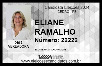 Candidato ELIANE RAMALHO 2024 - CEDRO - Eleições