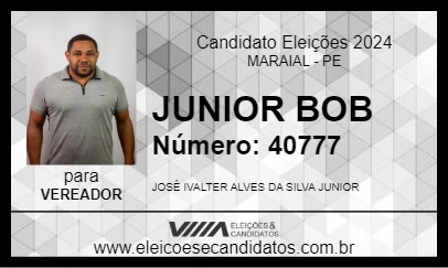 Candidato JUNIOR BOB 2024 - MARAIAL - Eleições