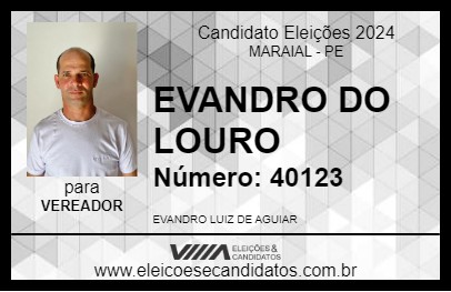 Candidato EVANDRO DO LOURO 2024 - MARAIAL - Eleições