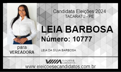 Candidato LEIA BARBOSA 2024 - TACARATU - Eleições