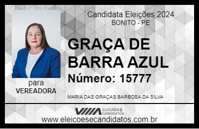 Candidato GRAÇA DE BARRA AZUL 2024 - BONITO - Eleições