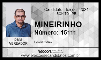 Candidato MINEIRINHO 2024 - BONITO - Eleições