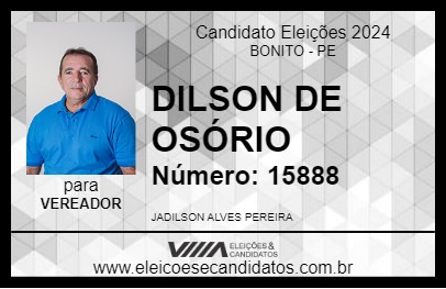 Candidato DILSON DE OSÓRIO 2024 - BONITO - Eleições