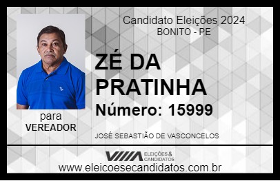 Candidato ZÉ DA PRATINHA 2024 - BONITO - Eleições