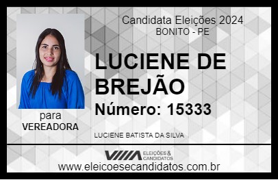 Candidato LUCIENE DO COLETIVO DA MUDANÇA 2024 - BONITO - Eleições