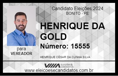 Candidato HENRIQUE DA GOLD 2024 - BONITO - Eleições