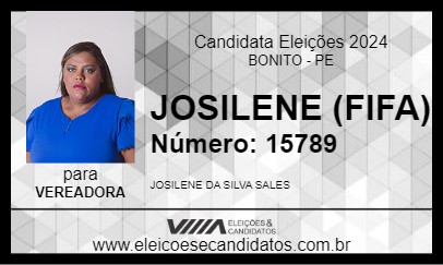 Candidato JOSILENE (FIFA) 2024 - BONITO - Eleições