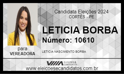 Candidato LETICIA BORBA 2024 - CORTÊS - Eleições