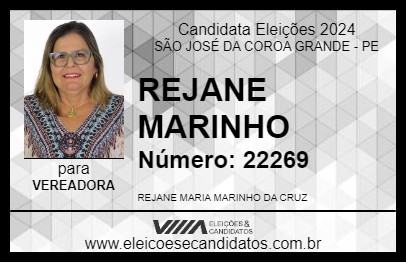 Candidato REJANE MARINHO 2024 - SÃO JOSÉ DA COROA GRANDE - Eleições