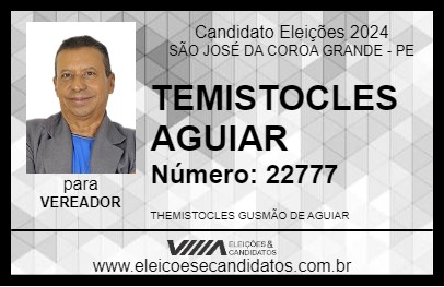 Candidato TEMISTOCLES AGUIAR 2024 - SÃO JOSÉ DA COROA GRANDE - Eleições