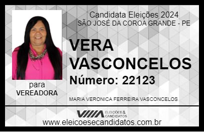 Candidato VERA VASCONCELOS 2024 - SÃO JOSÉ DA COROA GRANDE - Eleições