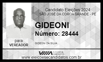 Candidato GIDEONI 2024 - SÃO JOSÉ DA COROA GRANDE - Eleições