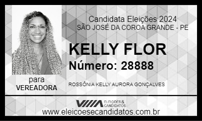 Candidato KELLY FLOR 2024 - SÃO JOSÉ DA COROA GRANDE - Eleições