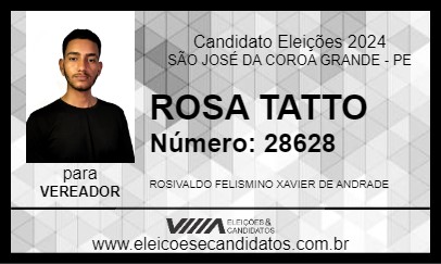 Candidato ROSA TATTO 2024 - SÃO JOSÉ DA COROA GRANDE - Eleições