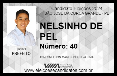 Candidato NELSINHO DE PEL 2024 - SÃO JOSÉ DA COROA GRANDE - Eleições