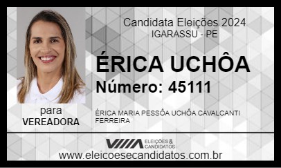 Candidato ÉRICA UCHÔA 2024 - IGARASSU - Eleições