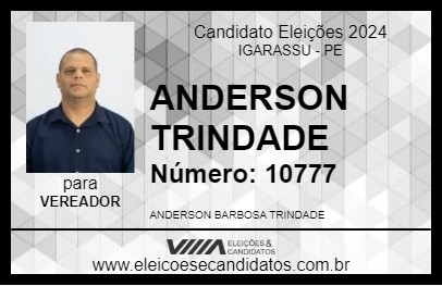 Candidato ANDERSON TRINDADE 2024 - IGARASSU - Eleições