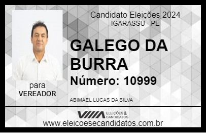 Candidato GALEGO DA BURRA 2024 - IGARASSU - Eleições