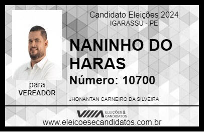 Candidato NANINHO DO HARAS 2024 - IGARASSU - Eleições