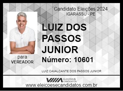 Candidato LUIZ DOS PASSOS JUNIOR 2024 - IGARASSU - Eleições