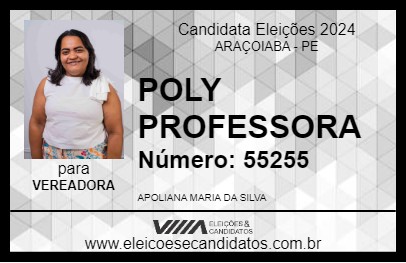 Candidato POLY PROFESSORA 2024 - ARAÇOIABA - Eleições